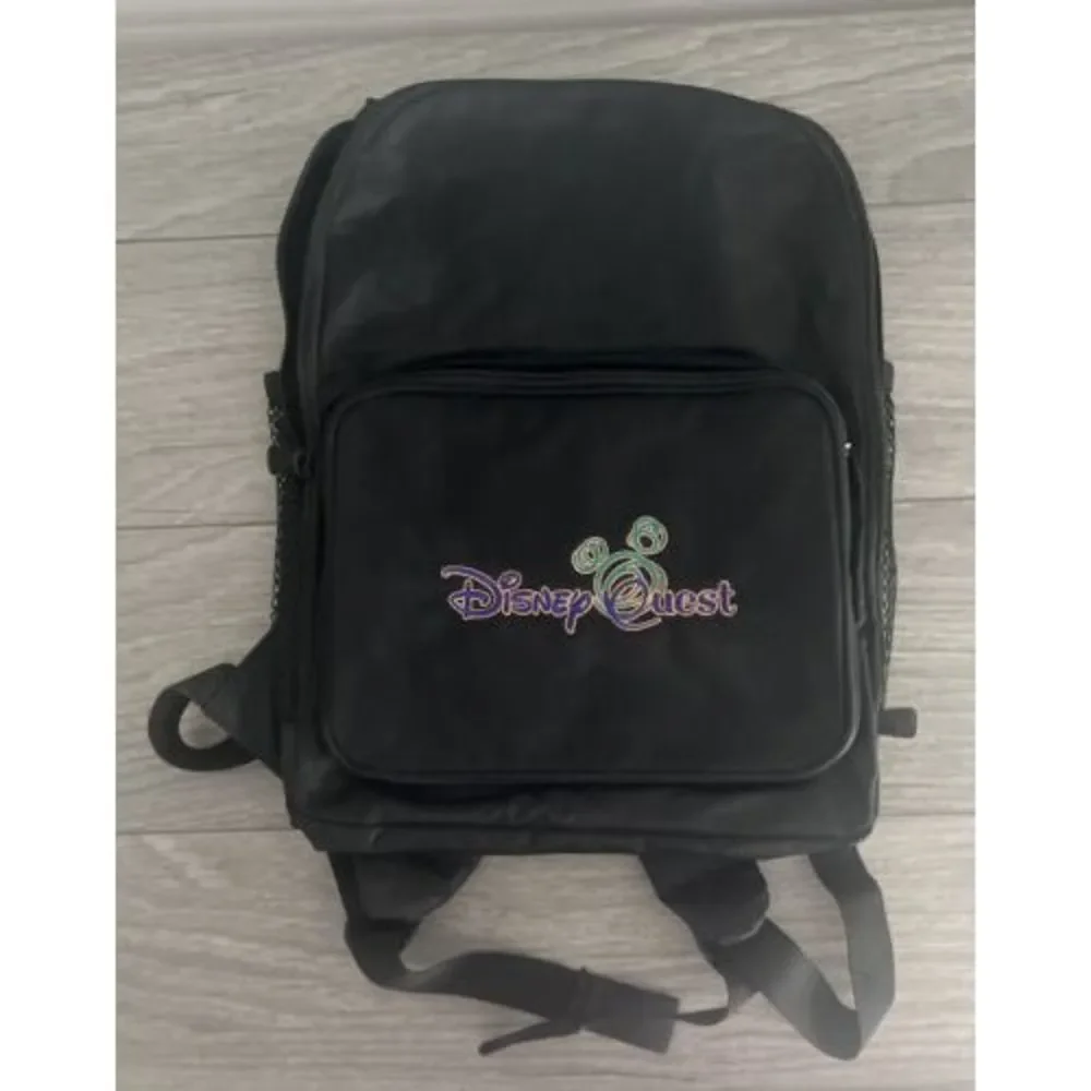 Disney Quest Black‎ Backpack Medium Mickey NWOT
